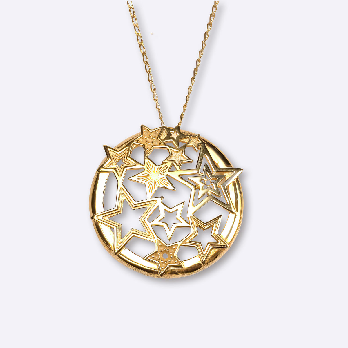 stars neckalce in yellow gold with star constellation design, CITIMI