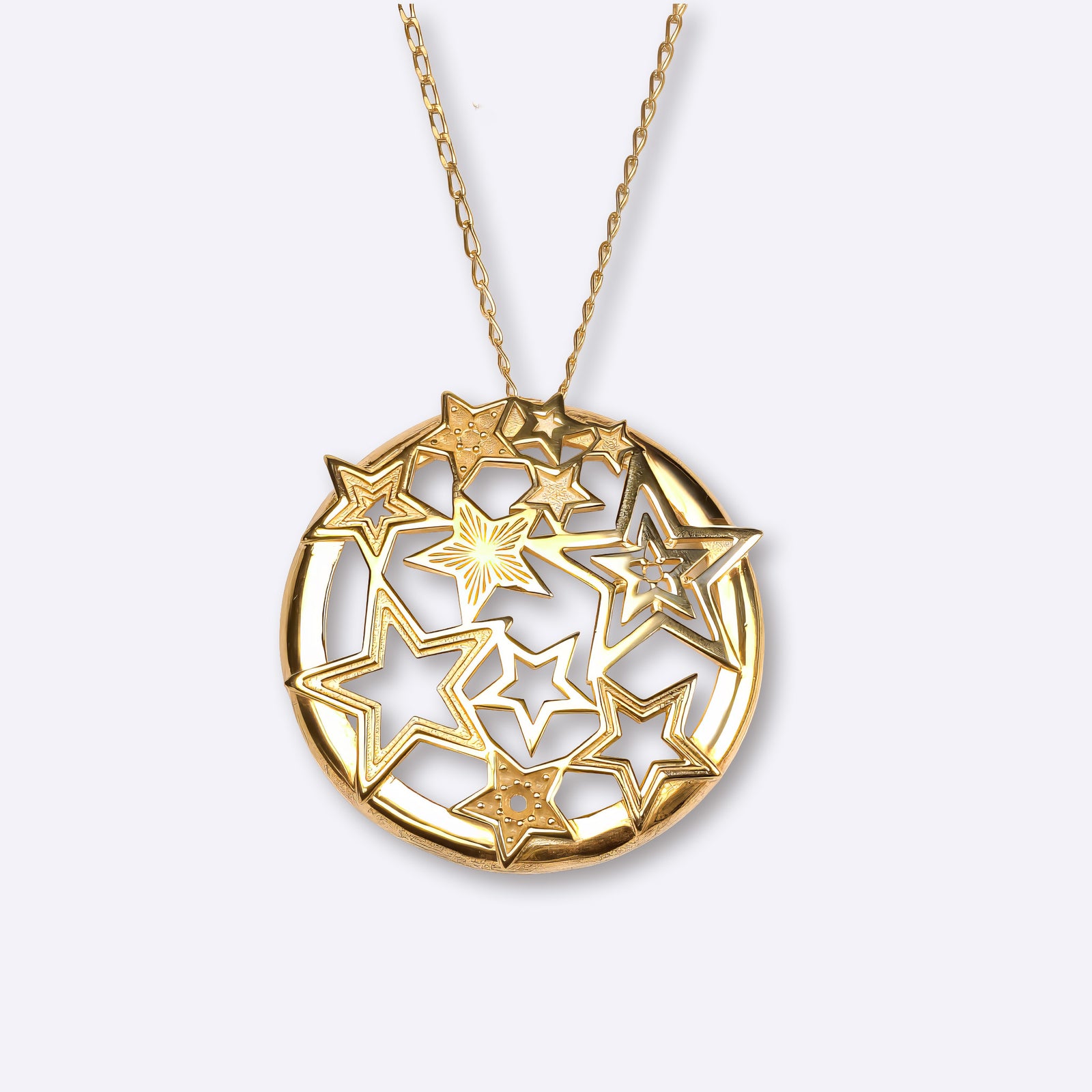 stars neckalce in yellow gold with star constellation design, CITIMI