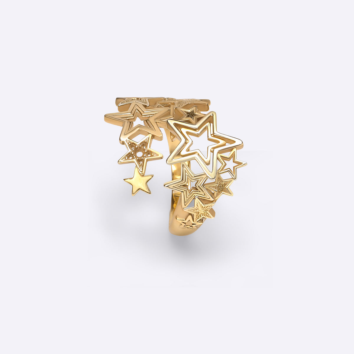 Adjustable ring in yellow gold with star constellation design, gift for her, CITIMI