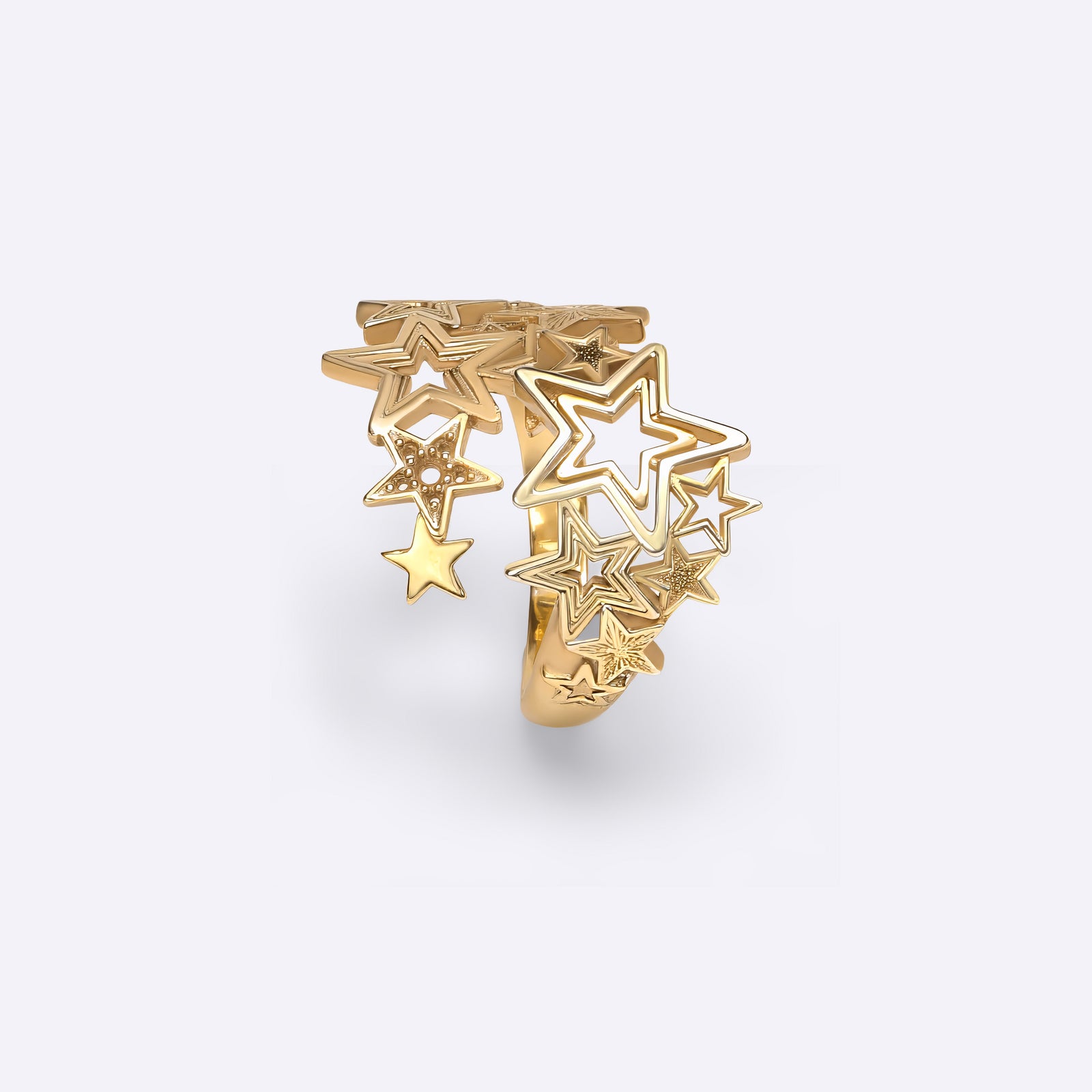 Adjustable ring in yellow gold with star constellation design, gift for her, CITIMI