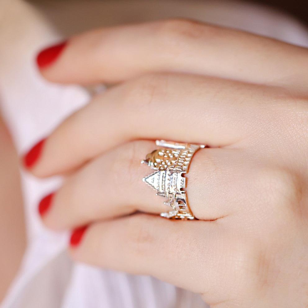 Sterling silver Barcelona ring, CITIMI Jewelry, architectural gift, cityscape ring
