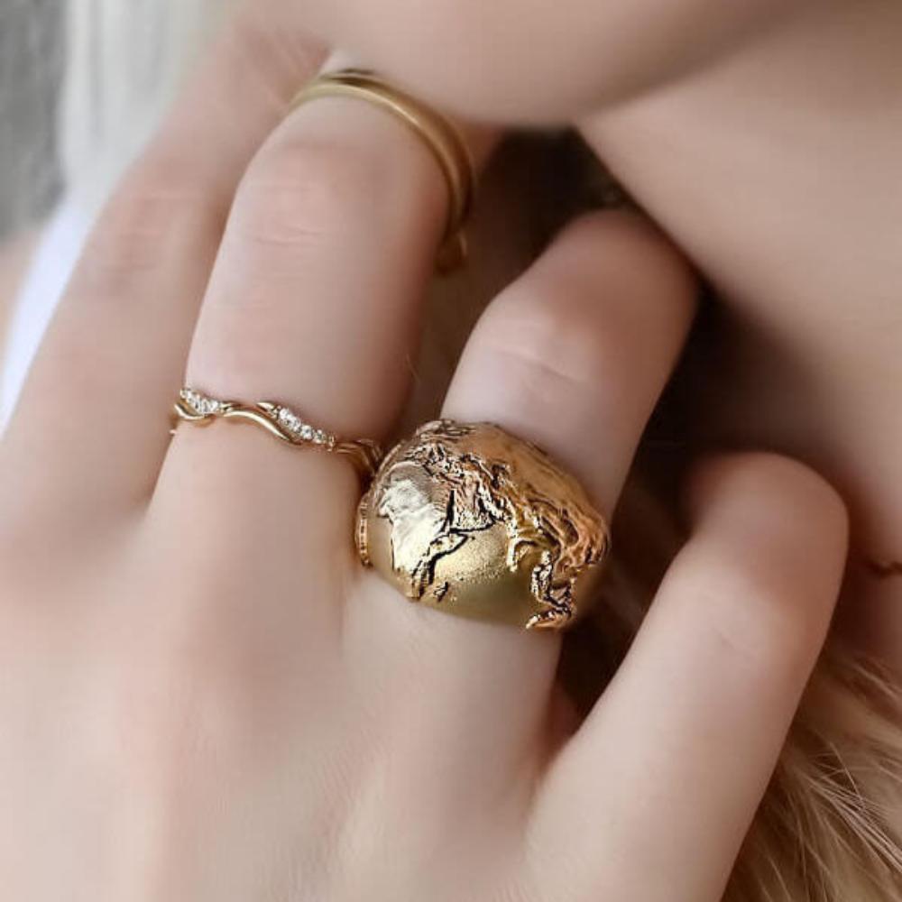world ring, globe ring, perfect gift for geography lover