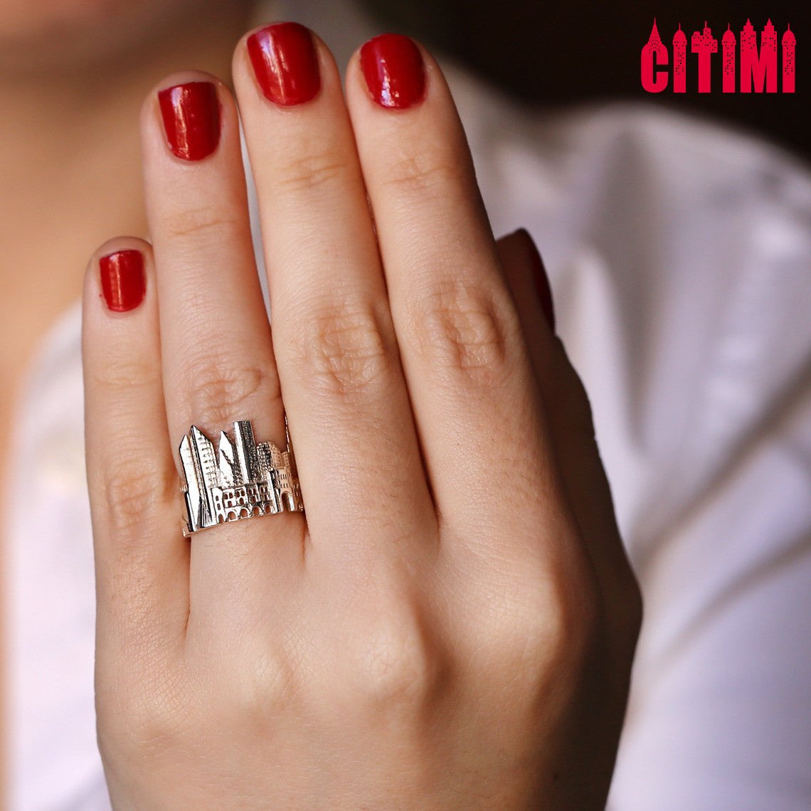 Cityscape Ring Houston in Sterling Silver