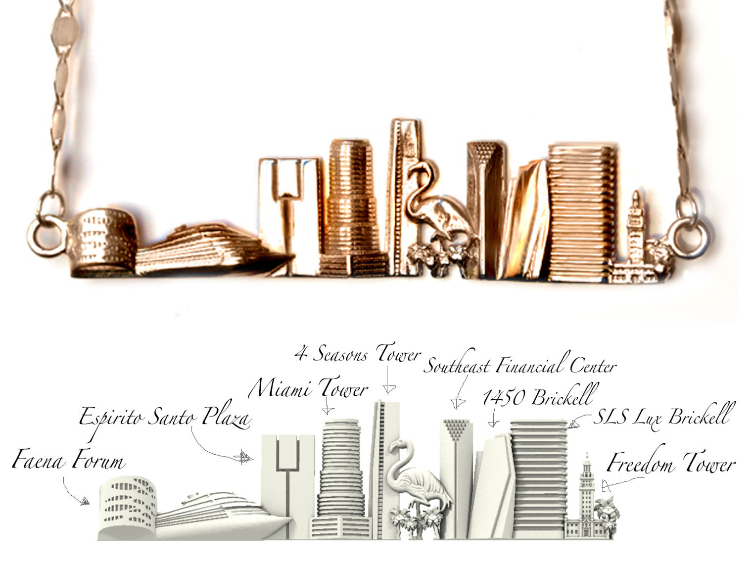 City Necklace Miami in 14K/18K Gold