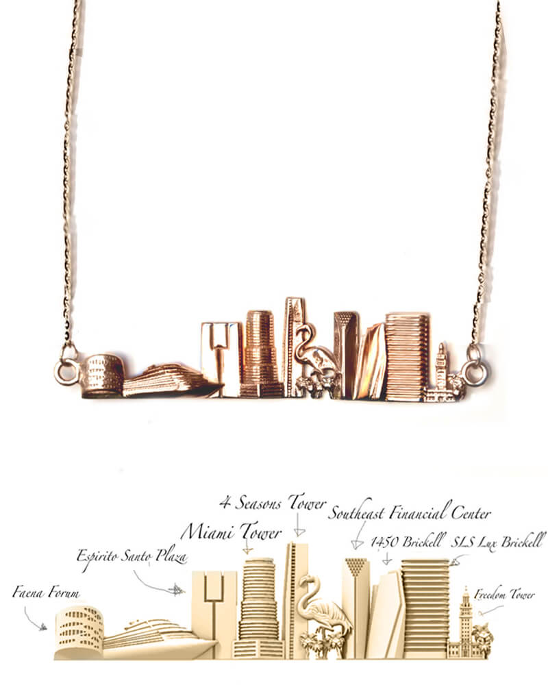 City Necklace Miami in Sterling Silver