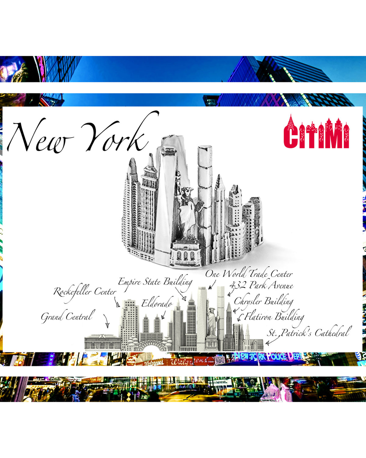 Cityscape Ring New York in 14K/18K Gold