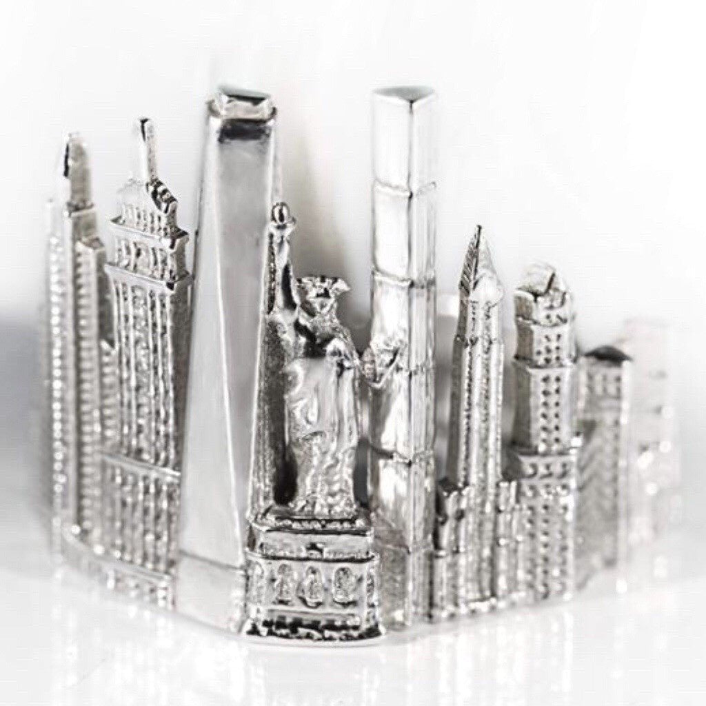 NYC Cityscape ring, silver ring