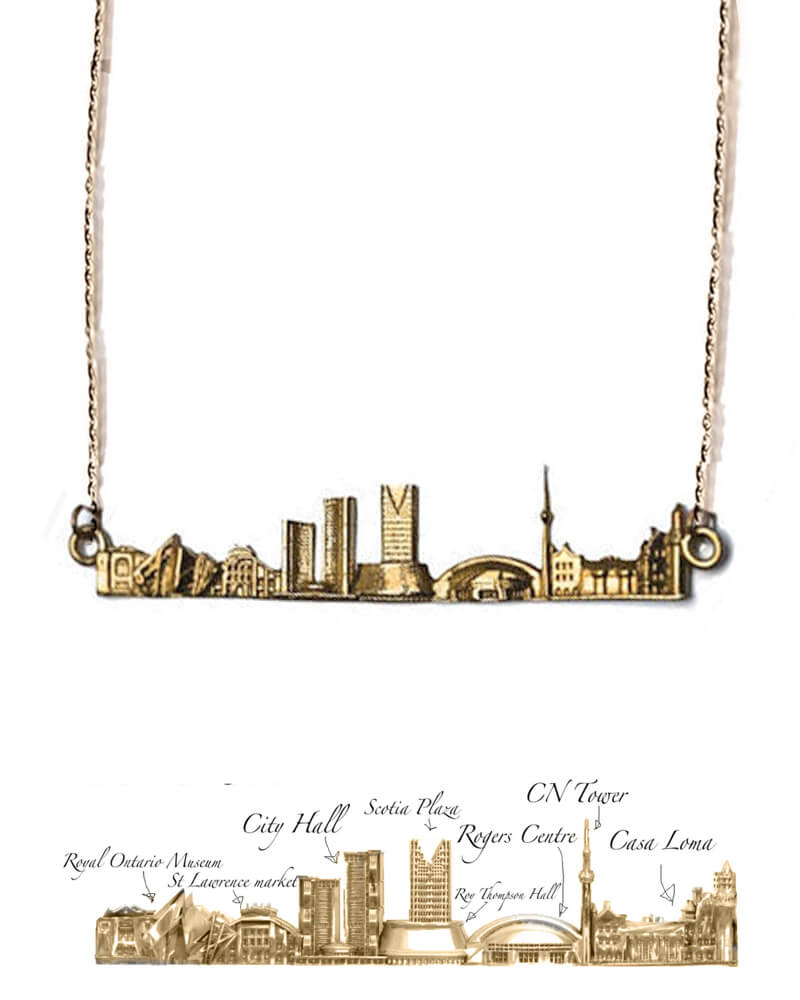 City Necklace Toronto in Sterling Silver