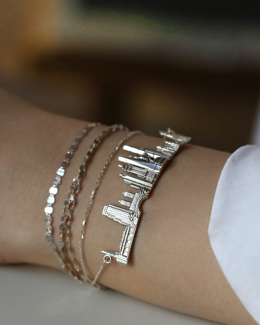 New York City Bracelet by CITIMI - NYC Skyline bracelet, silver cityscape bracelets