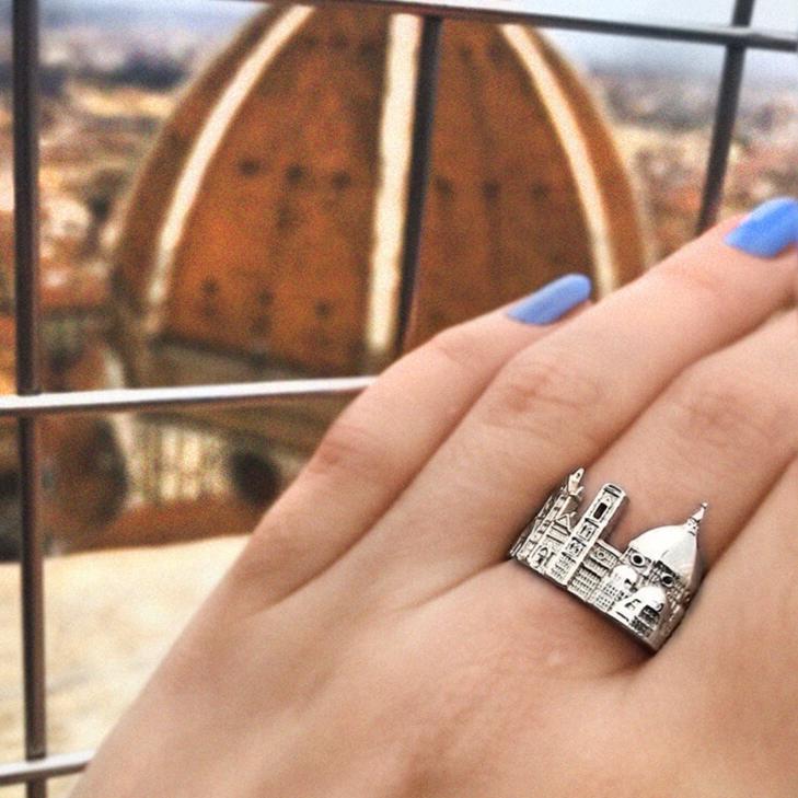 Florence silver ring, statement ring, travel gift, gift for Florence lover, sterling silver ring