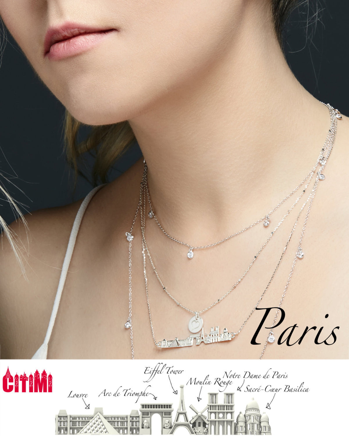 City Necklace Paris in 14K/18K Gold