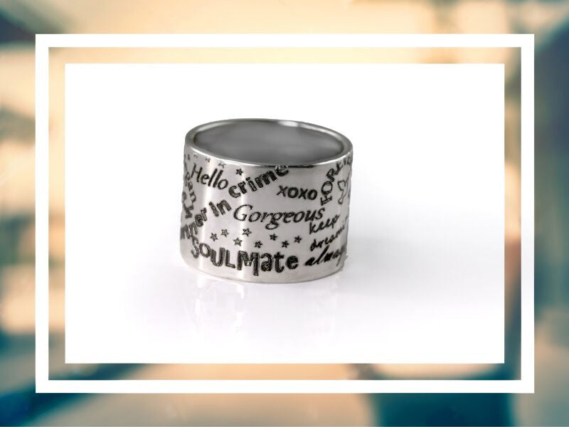 Personalized Silver Ring Graffiti